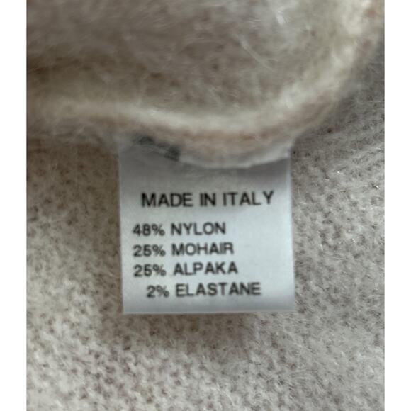 Bartolini Italy Sweater Small Lightweight Pullover Pink Floral Alpaca Mohair - Picture 6 of 8